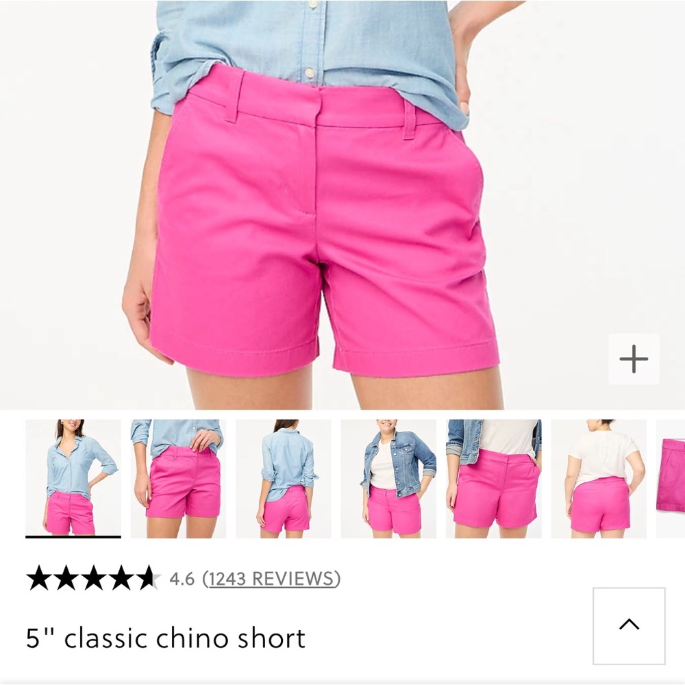 J. Crew Hot Pink 5” Classic Chino Size 6